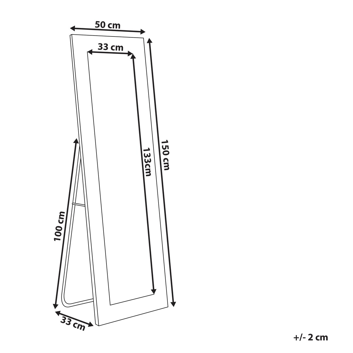 Lustro stojące LAUTREC 150 cm Welur Granatowy
