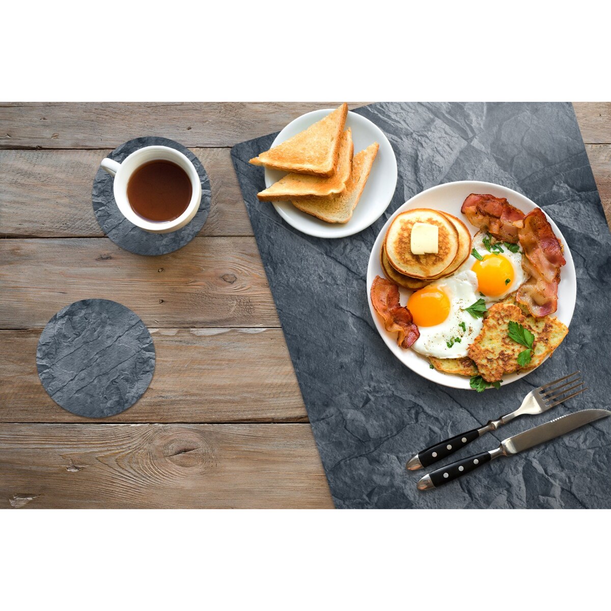 Komplet mat pod talerz Ciemna skała, 6 szt. 45x30cm