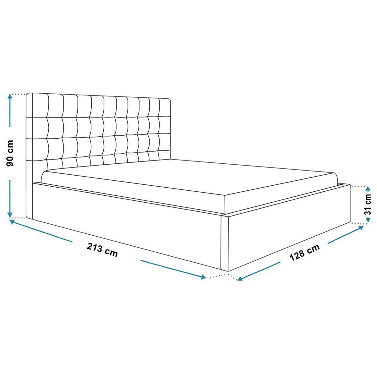 Łóżko tapicerowane SIM 2, 120x200 - Beżowe