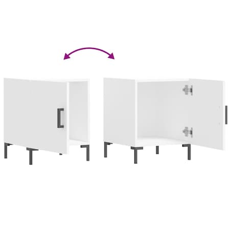 vidaXL Szafka nocna, biała, 40x40x50 cm, materiał drewnopochodny