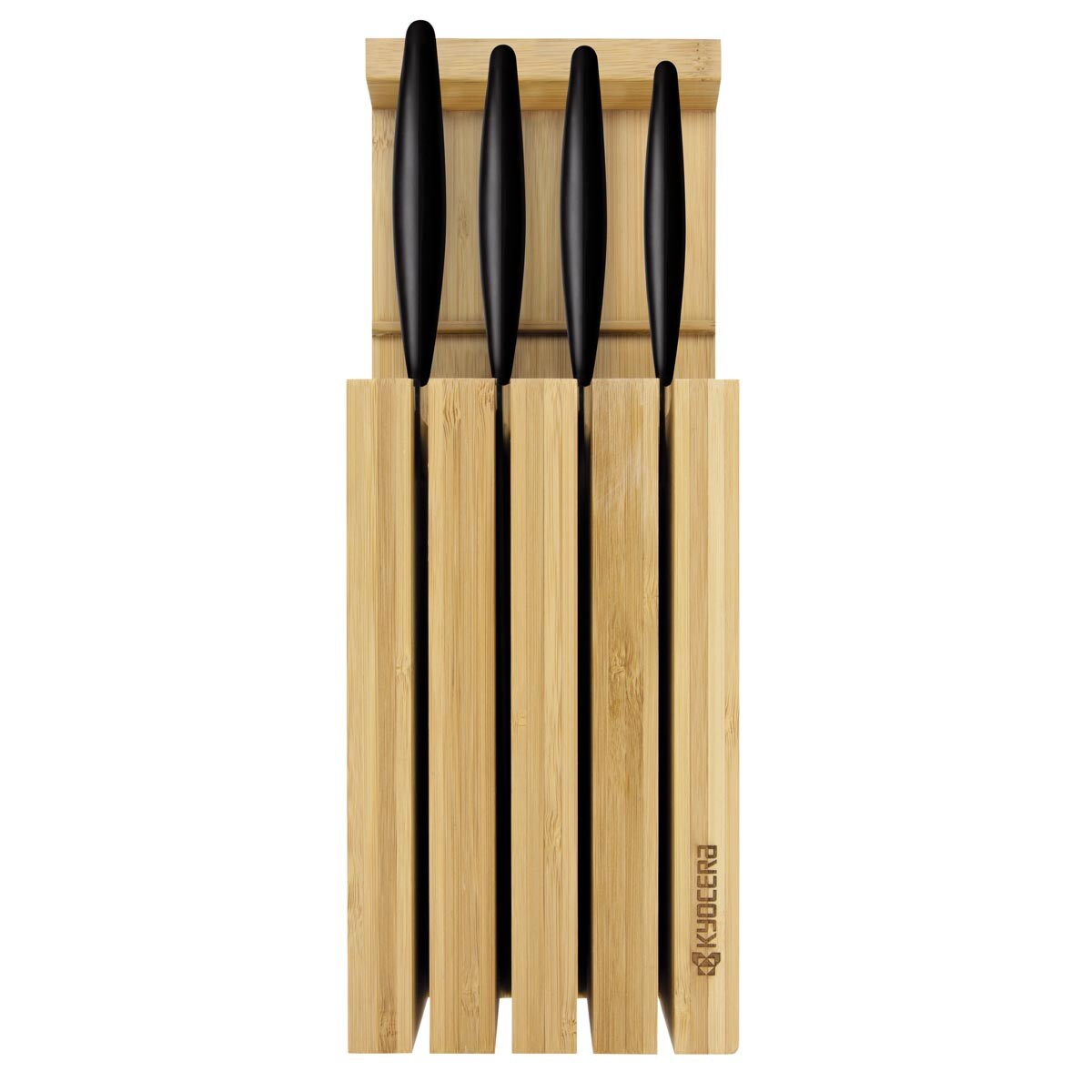 Blok bambusowy z 4 nożami czarnymi, Kyocera