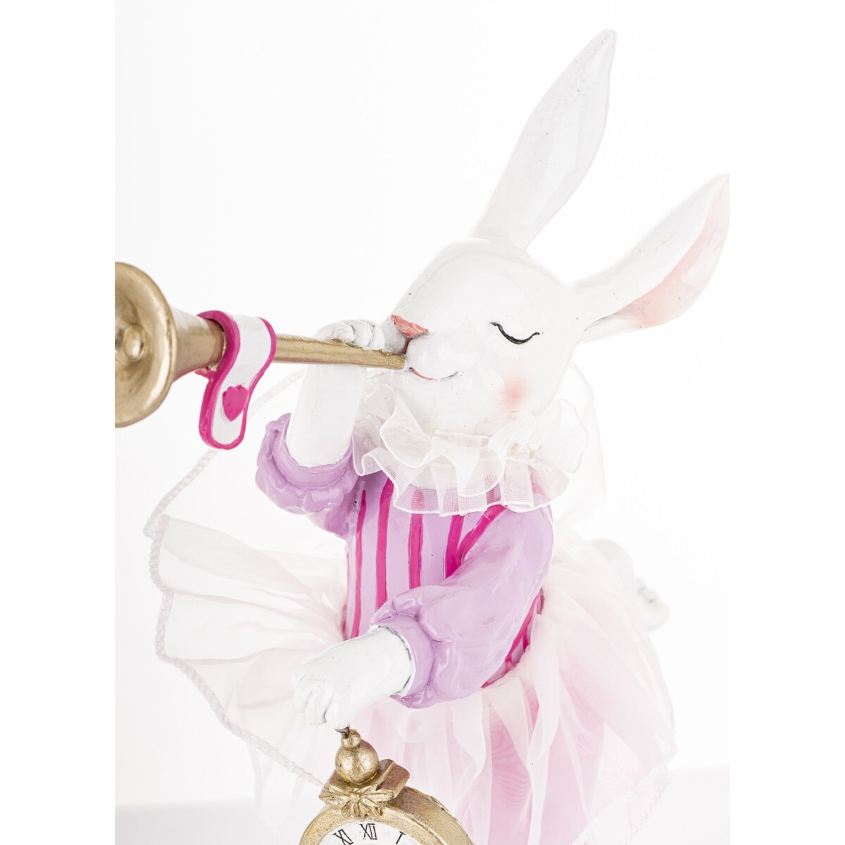 Dekoracja - króliczka z trąbką i zegarem 30x25x15 cm CIRCUS-3