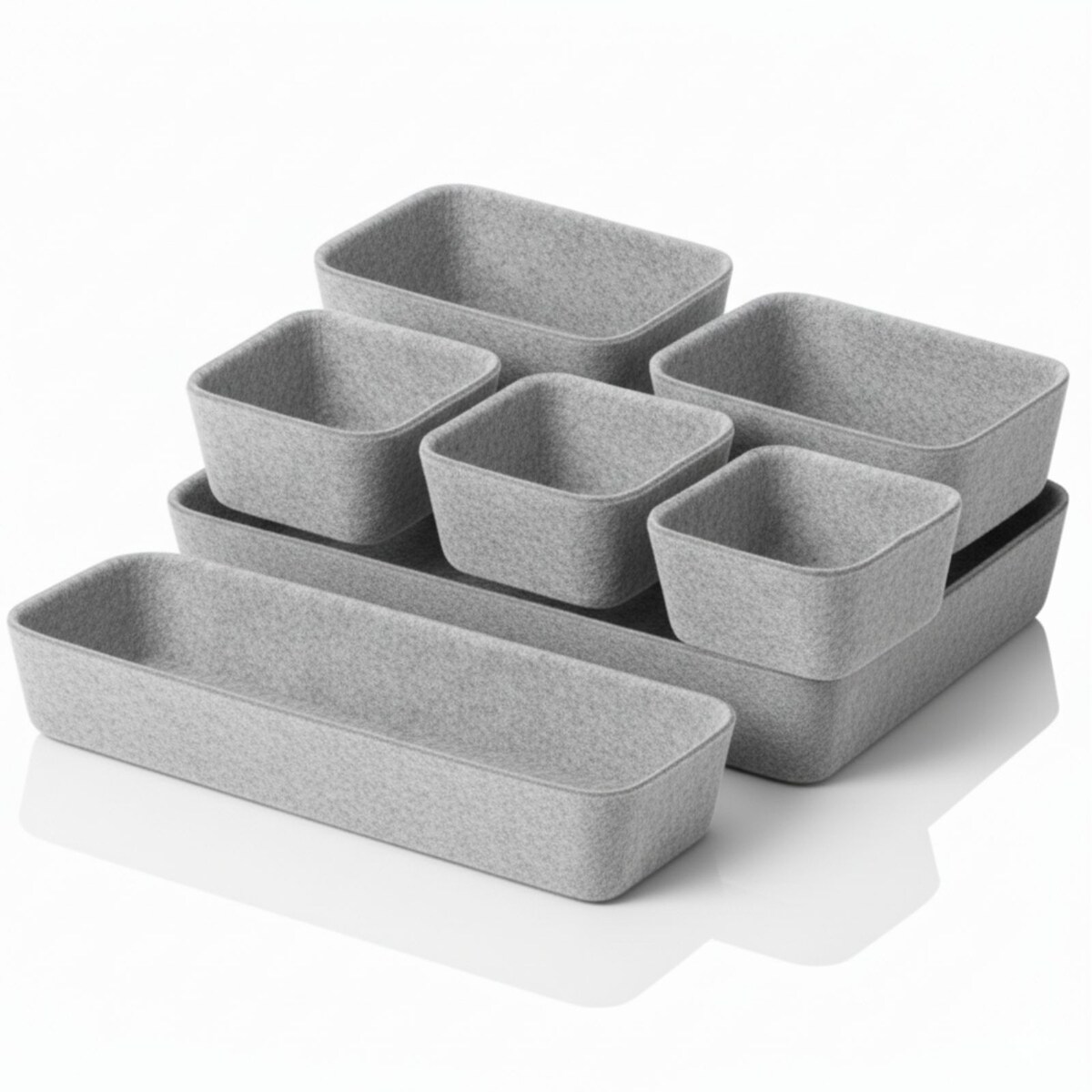 Organizer do szuflady filcowy SMART, 7 pudełek