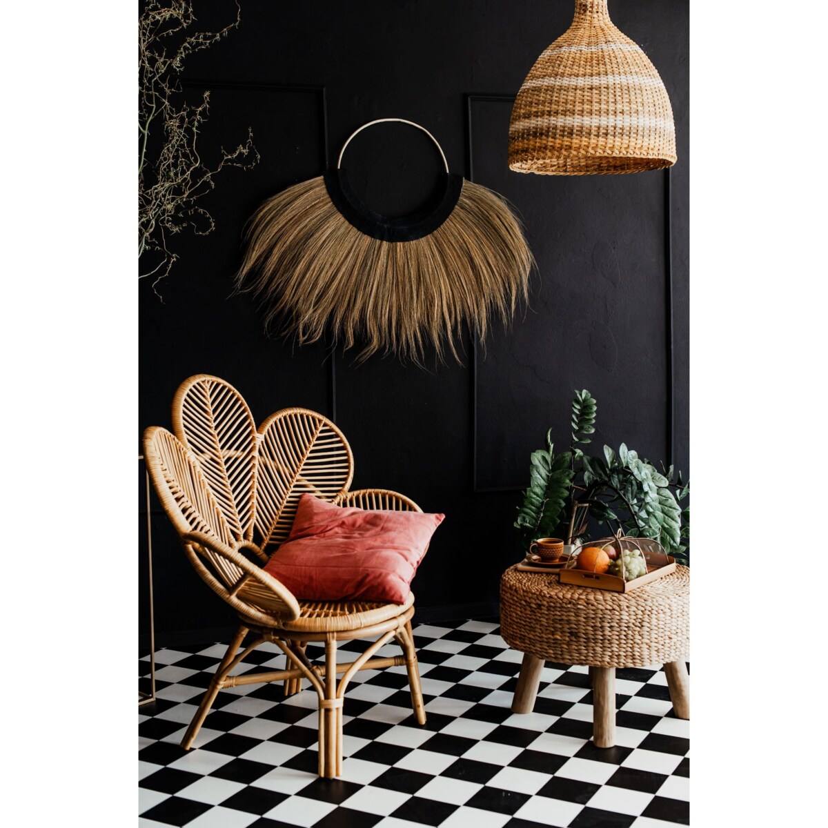 DEKORACJA ŚCIENNA TRAWA MORSKA NATURALNA