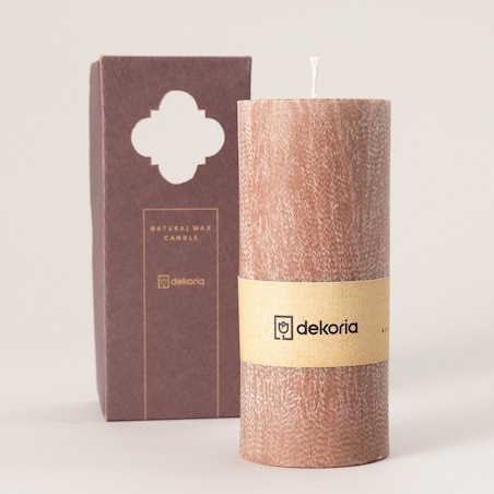 Świeca zapachowa palmowa walec Old Pink, 7,5x7,5x18 cm