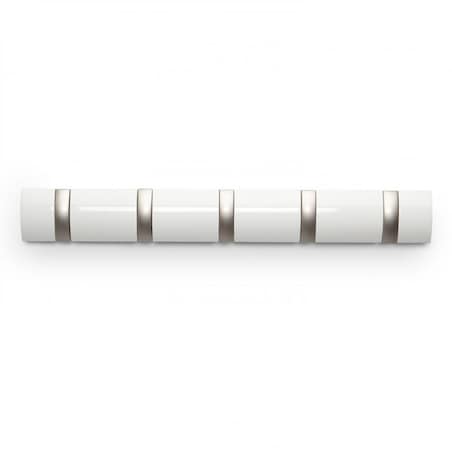 Listwa z 5 wieszakami biała Flip, 51 x 7 x 3 cm, Umbra