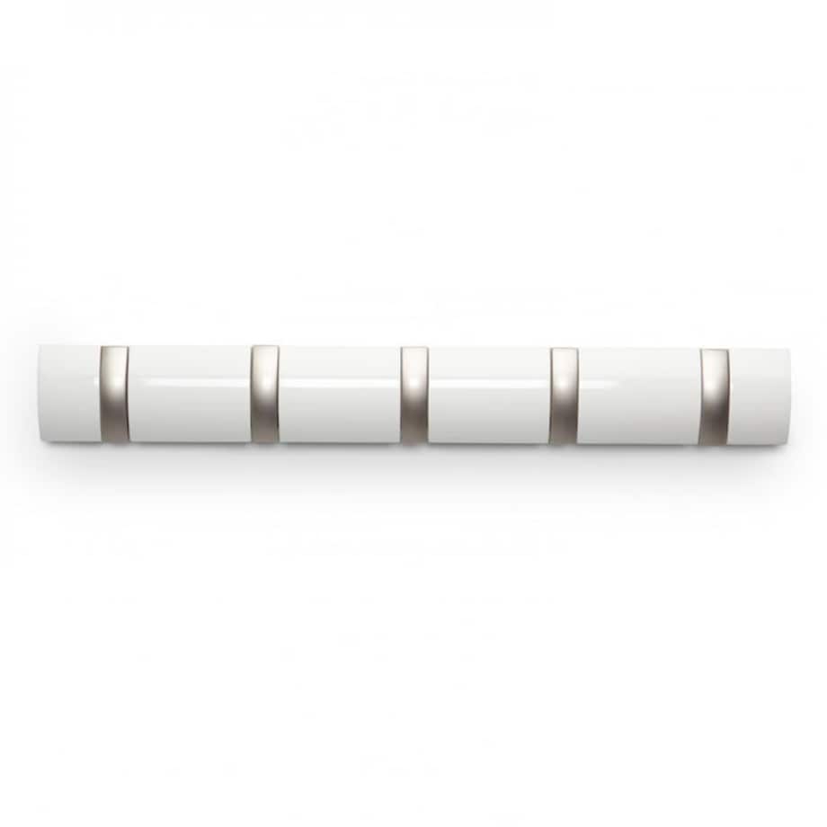 Listwa z 5 wieszakami biała Flip, 51 x 7 x 3 cm, Umbra