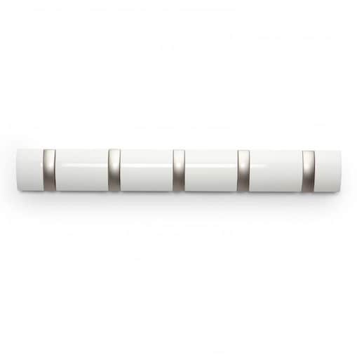 Listwa z 5 wieszakami biała Flip, 51 x 7 x 3 cm, Umbra