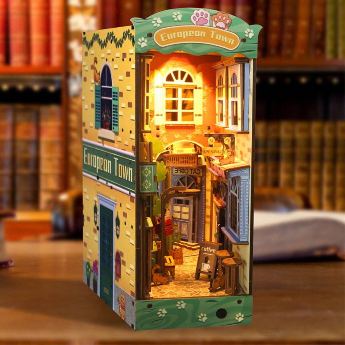 Miniaturowy domek Book Nook - Kocie miasteczko