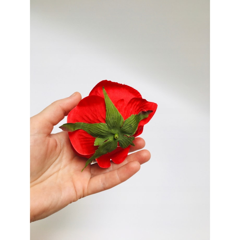 Róża CZERWONA sztuczna wyrobowa do wiązanek stroik główka pąk kwiaty 6szt