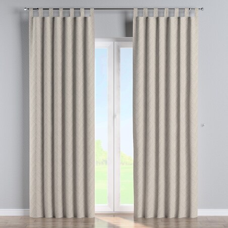 Zasłona na szelkach 1 szt. 130x245 beżowo-kremowe geometryczne wzory