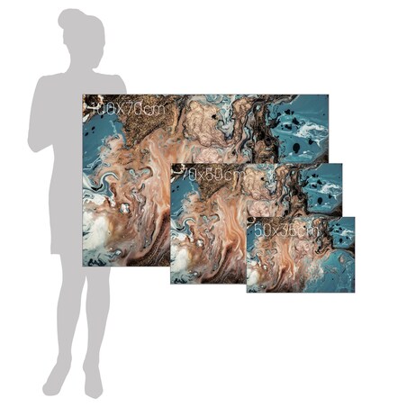 Obraz na płótnie Puring Blue&Gold, 50 x 70 cm