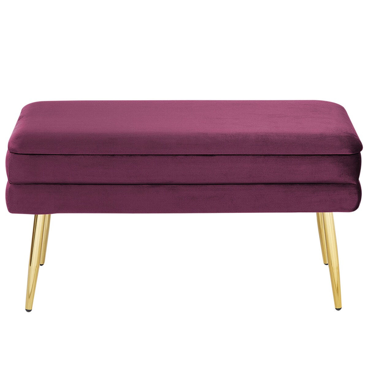 Ławka ze schowkiem do sypialni burgundowa DURHAM