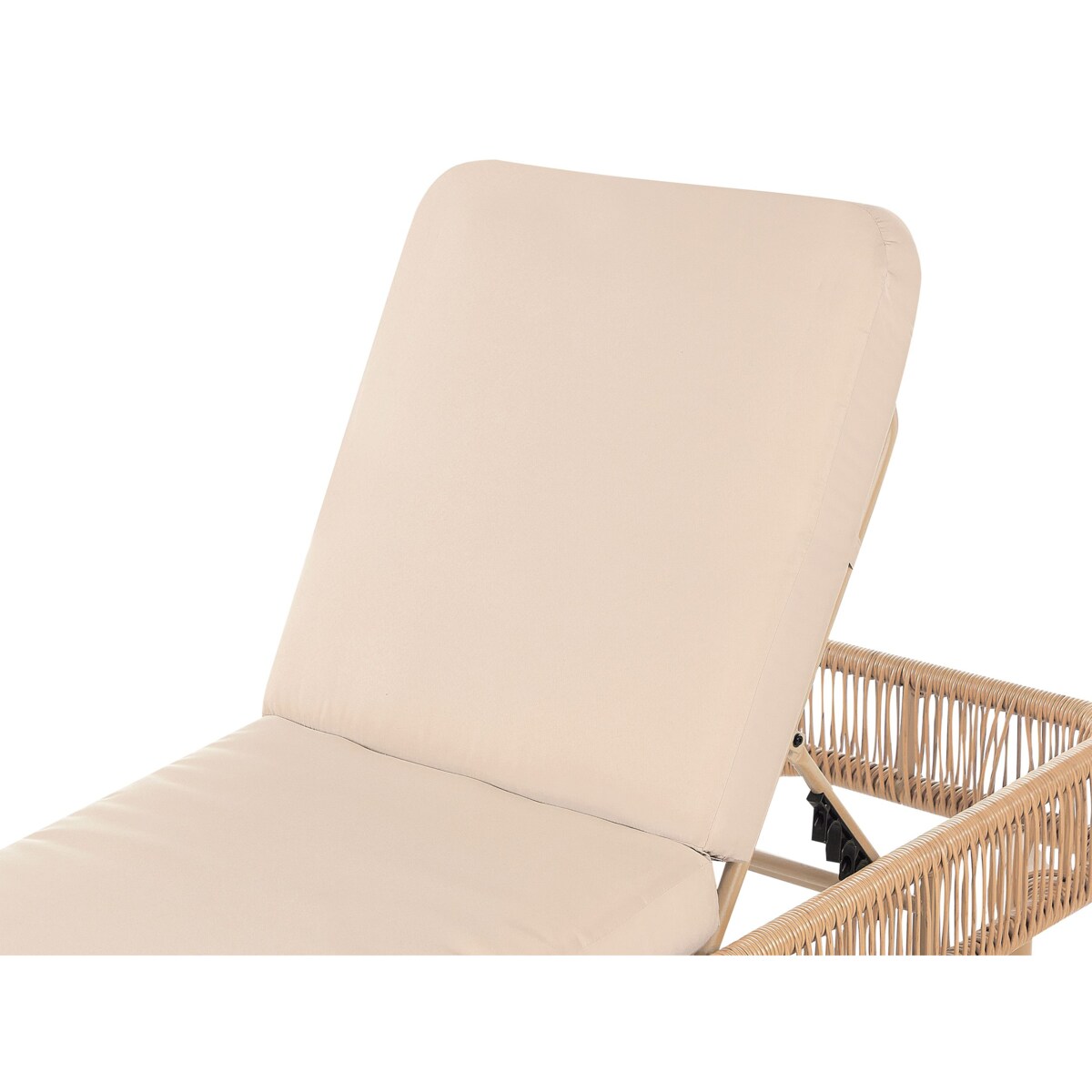 Leżak ogrodowy z poduszką OSINI Rozkładany Technorattan Beżowy
