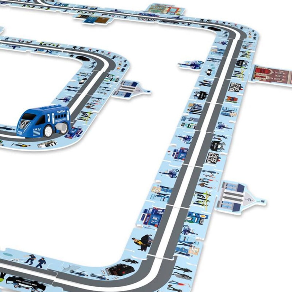 Droga - tor dla samochodów Policja - Puzzle 44 elementy
