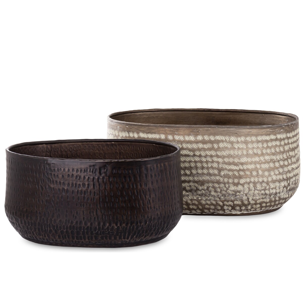 Osłonka metalowa 2 szt. 21x45x31 cm MERI złota i brązowa