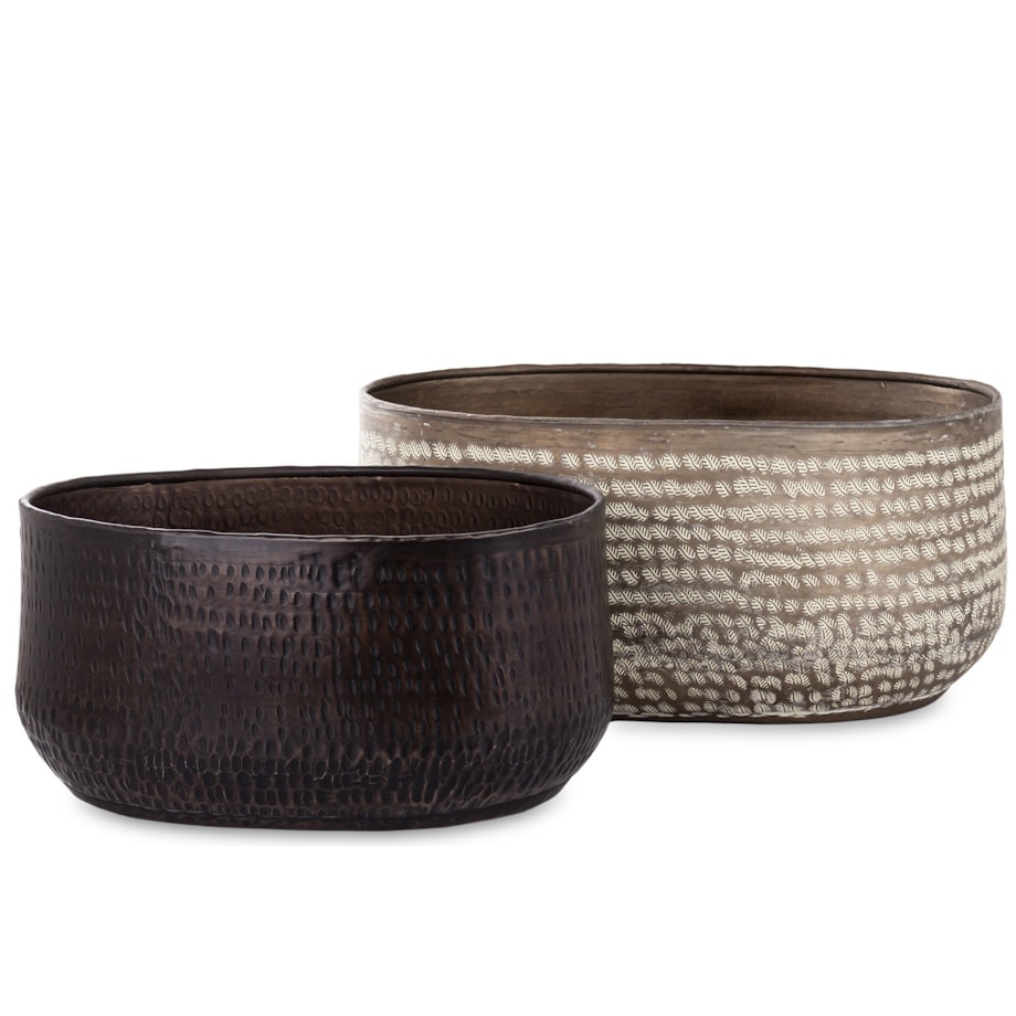 Osłonka metalowa 2 szt. 21x45x31 cm MERI złota i brązowa