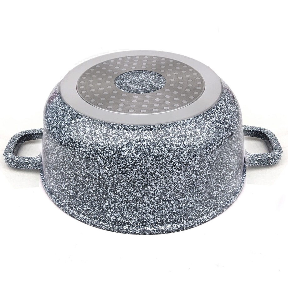 Garnek z powłoką marmurową marmurkowy szary indukcja gaz 3.3L 22cm KLAUSBERG