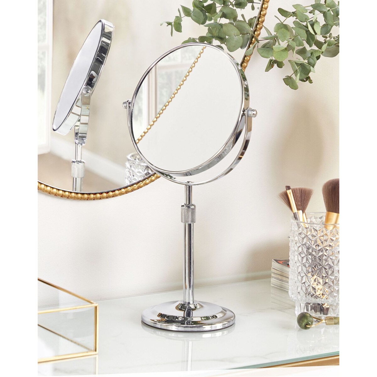 Lusterko kosmetyczne ø 20 cm srebrne AVERYON