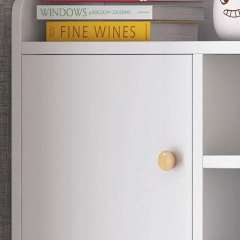 Biurko komputerowe białe loft pod laptop komputer skandynawski z 7 półkami