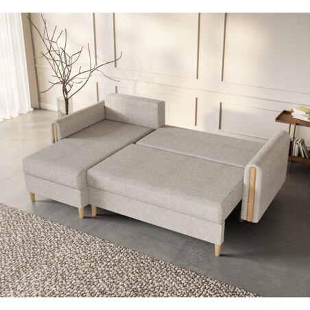 Lewostronny narożnik GALOS z funkcją spania - beżowy