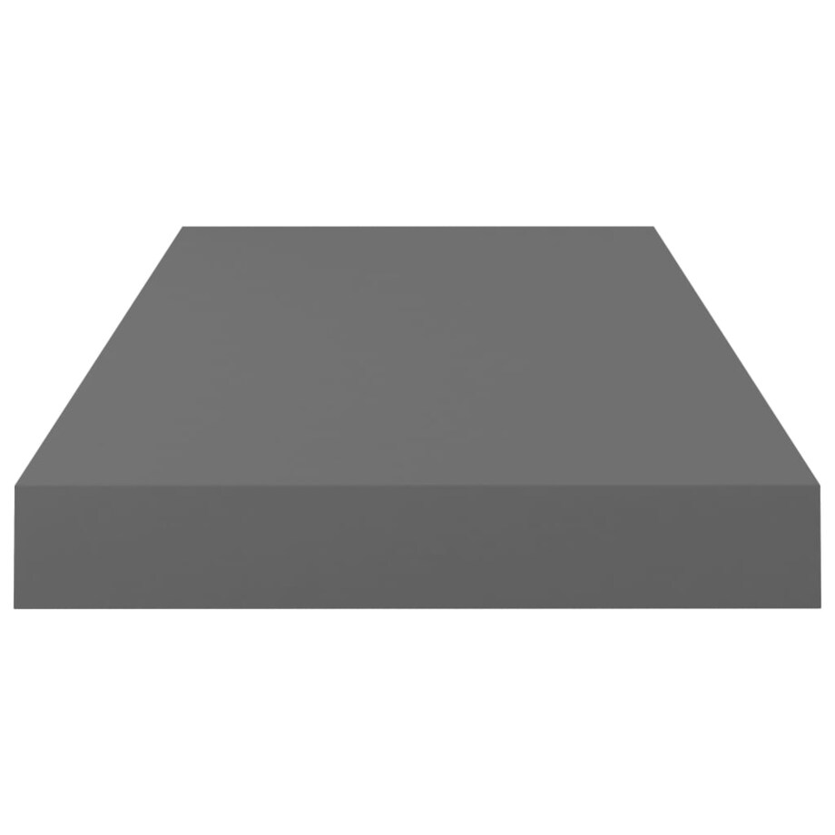 vidaXL Półka ścienna, wysoki połysk, szara, 50x23x3,8 cm, MDF