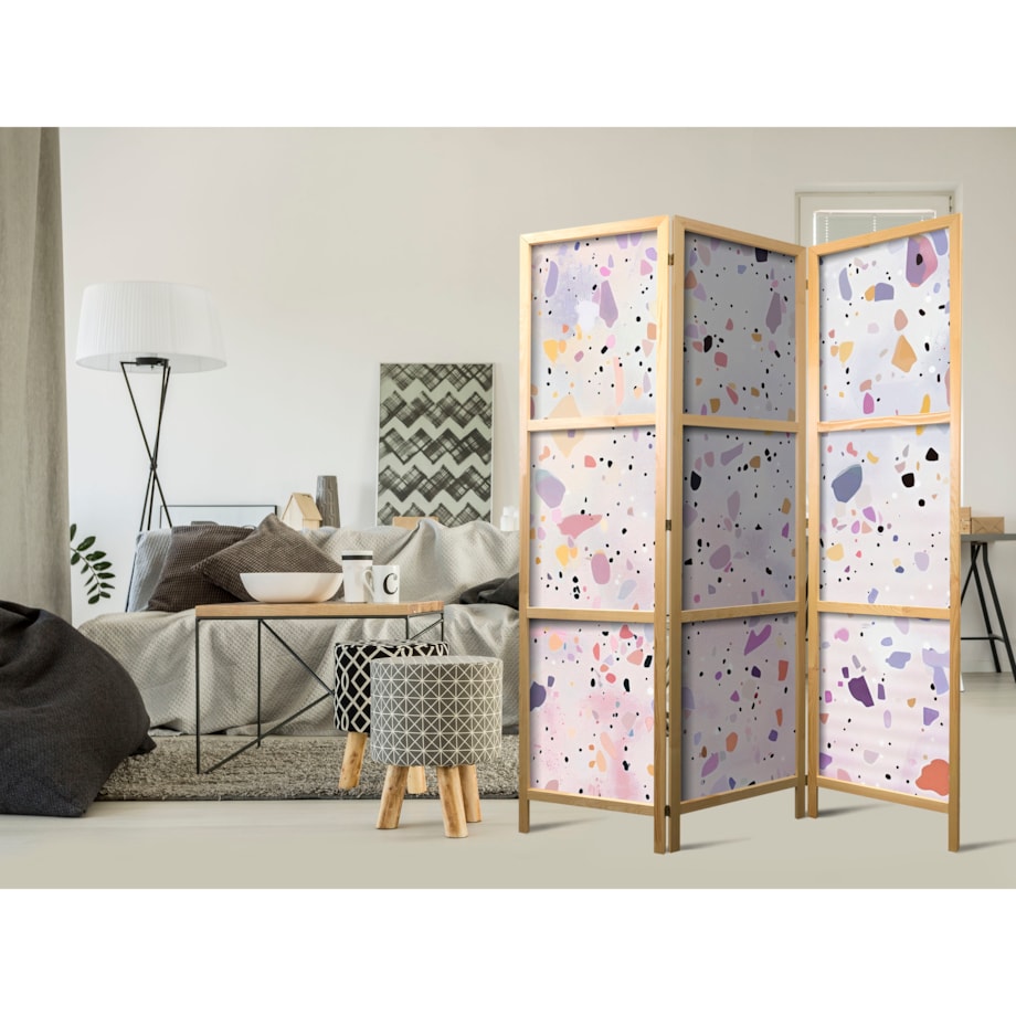 Parawan Japoński 3-panelowy Lastriko W Stylu Confetti 135x172cm