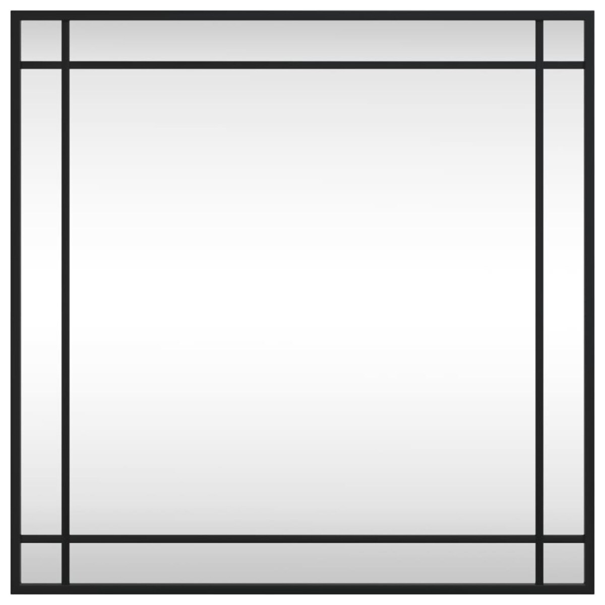 vidaXL Lustro ścienne, czarne, 60x60 cm, kwadratowe, żelazo