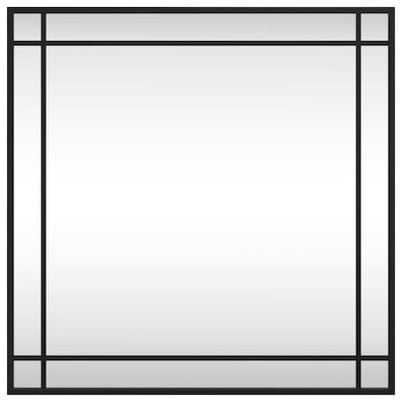 vidaXL Lustro ścienne, czarne, 60x60 cm, kwadratowe, żelazo