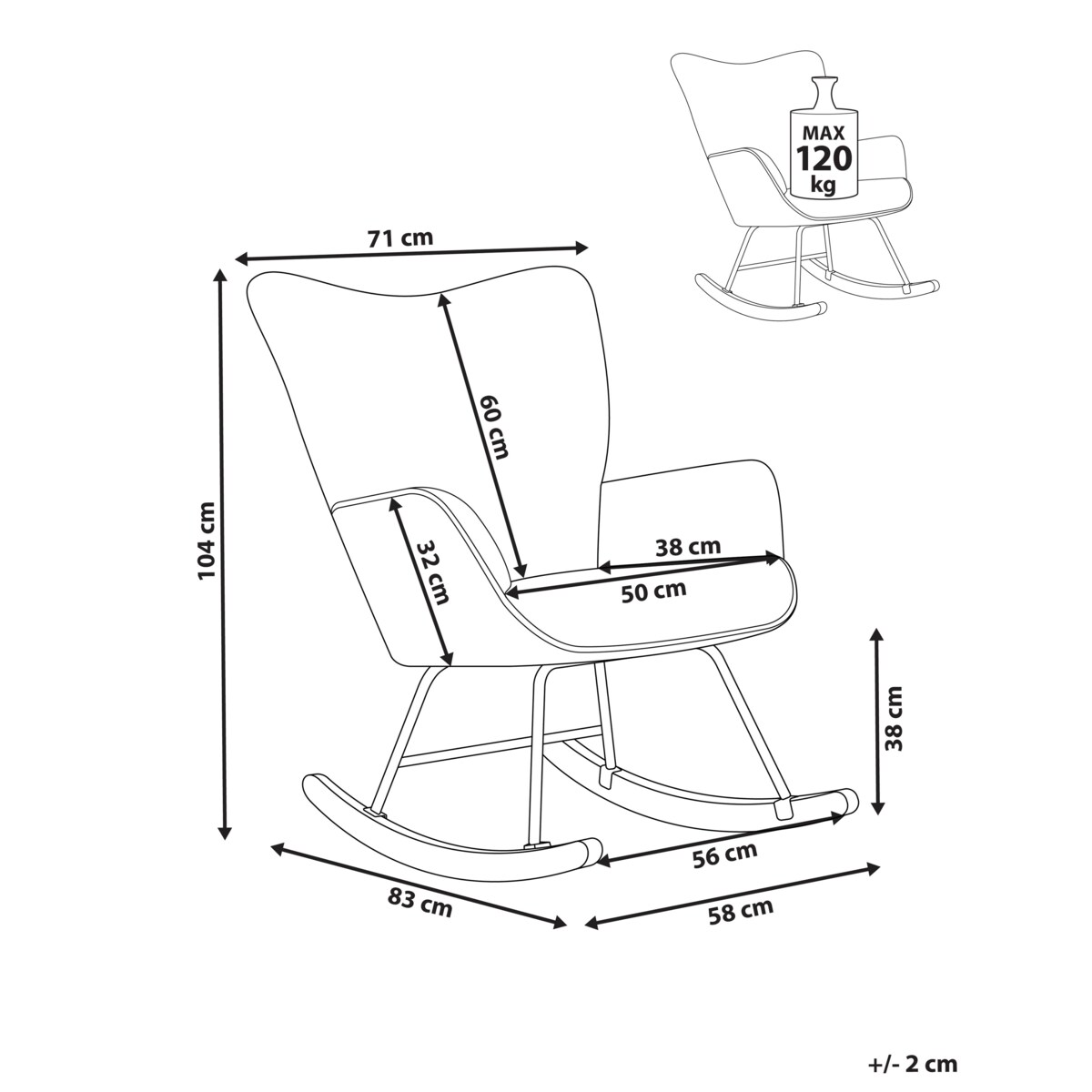 Fotel bujany ARSET Sztruks Złamana biel