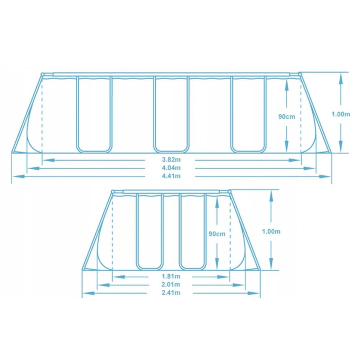 Basen stelażowy ogrodowy 404x201x100 cm Bestway zestaw z pompą 11w1