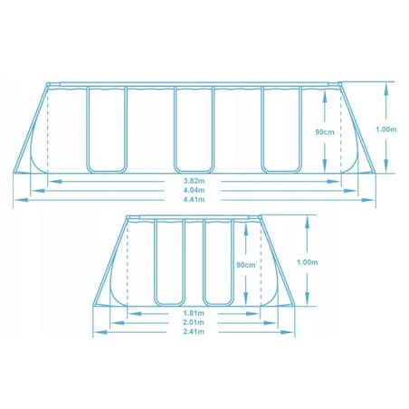 Basen stelażowy ogrodowy 404x201x100 cm Bestway zestaw z pompą 11w1