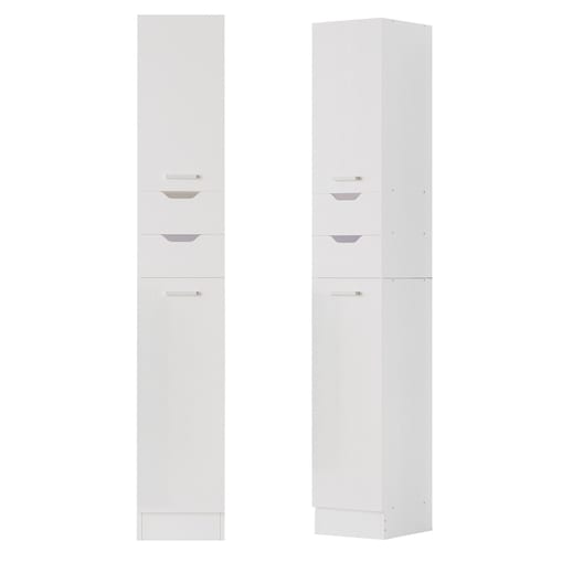 Szafa łazienkowa białe drewno słupek regał praktyczna pojemna loft 180cm