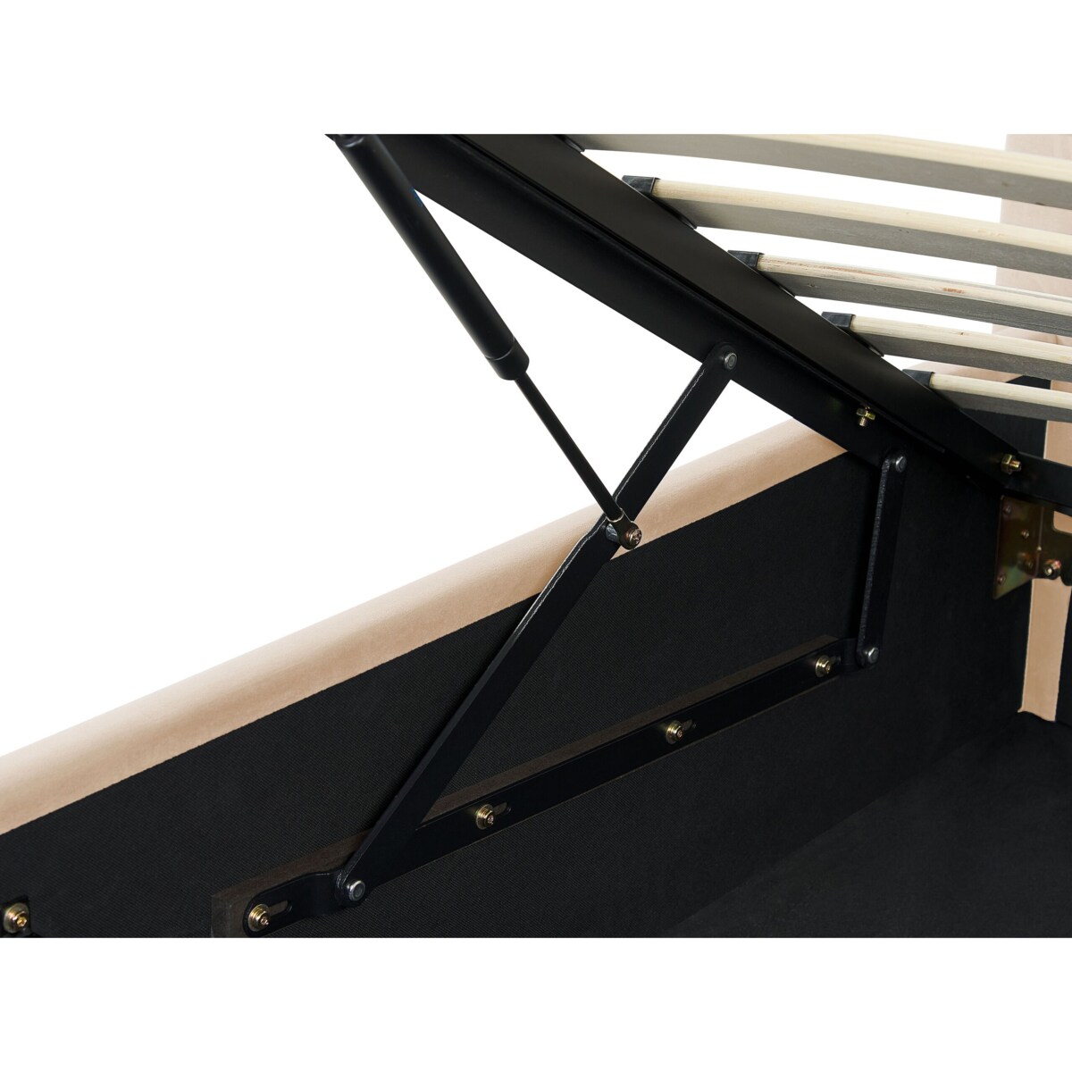 Łóżko z pojemnikiem welurowe 90 x 200 cm beżowe ANET