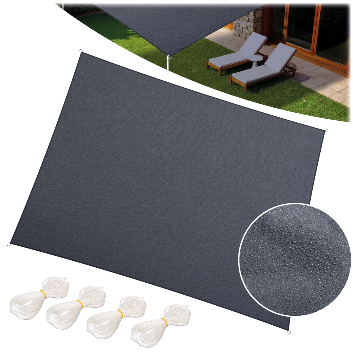 Żagiel przeciwsłoneczny ogrodowy na taras wodoodporny 488500 Plonos