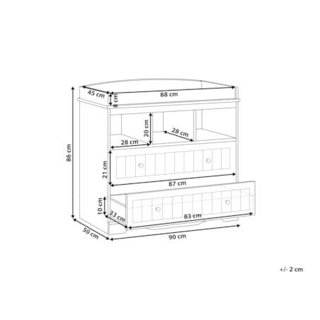 Komoda z przewijakiem VIRDEN Biały