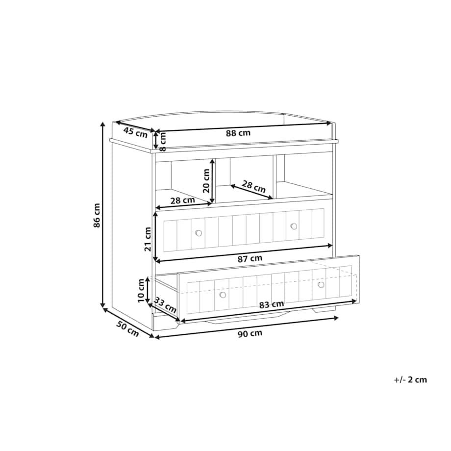 Komoda z przewijakiem VIRDEN Biały