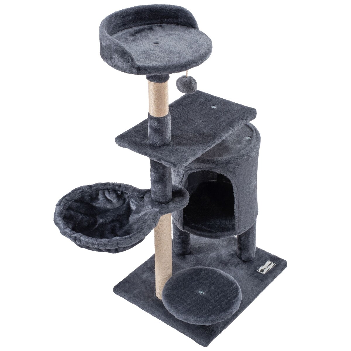 Pięciopoziomowy drapak dla kotów Szary 105 cm