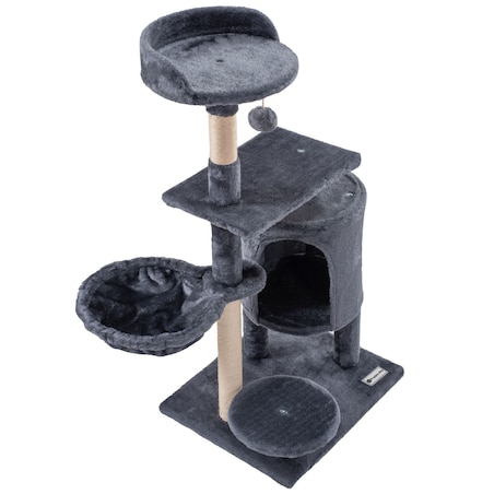 Pięciopoziomowy drapak dla kotów Szary 105 cm