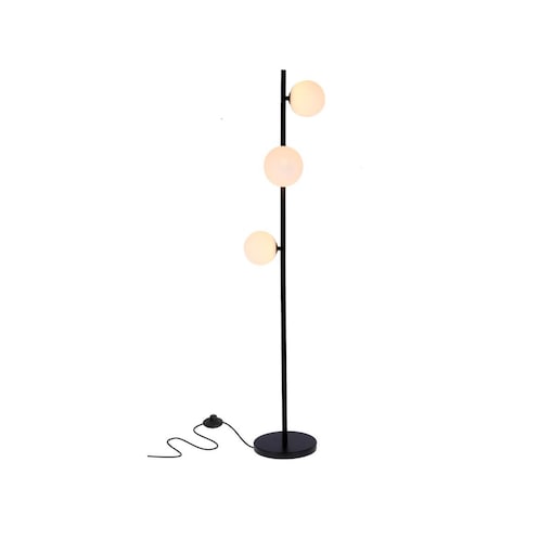 Stojąca lampa podłogowa Kama szklane kule do salonu