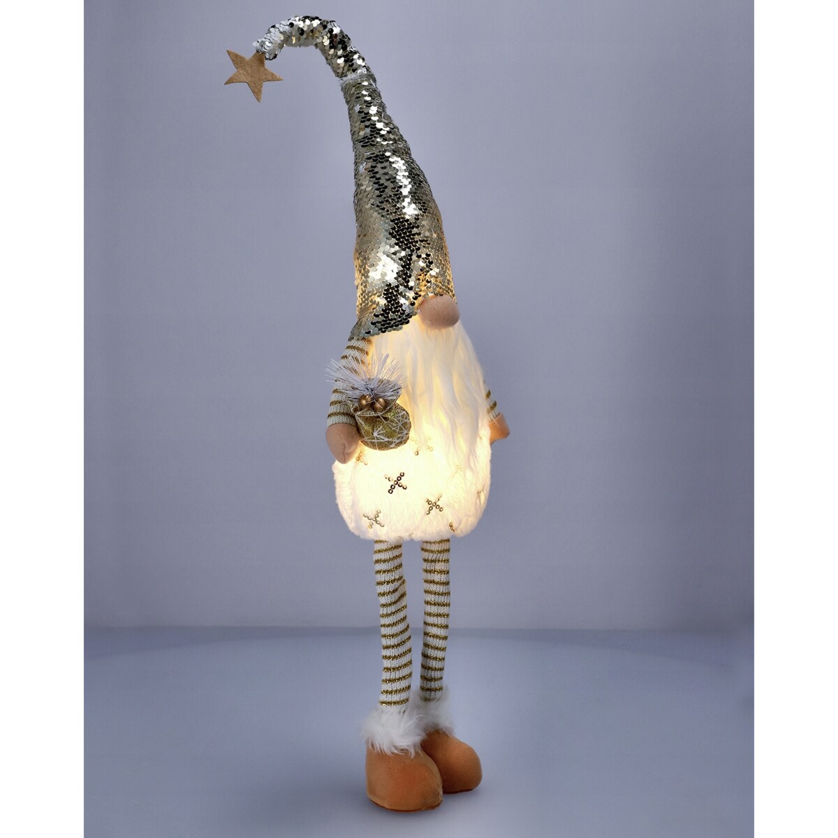 SKRZAT świąteczny KRASNAL gnom Mikołaj DUŻY biały