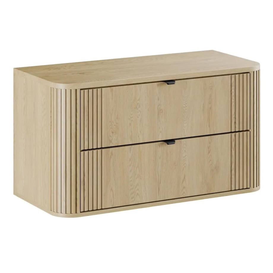 Szafka pod umywalkę nablatową OVALIA CREMONA 2S 100cm dąb cremona z blatem