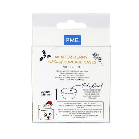 PME Papilotki do babeczek Świąteczna jemioła (30 sztuk)