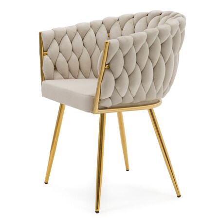 Krzesło tapicerowane welurowe do salonu jadalni ROSA GOLD kaszmir
