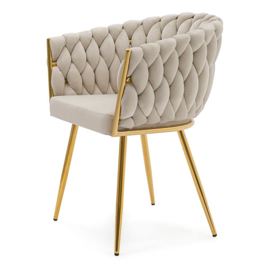 Krzesło tapicerowane welurowe do salonu jadalni ROSA GOLD kaszmir