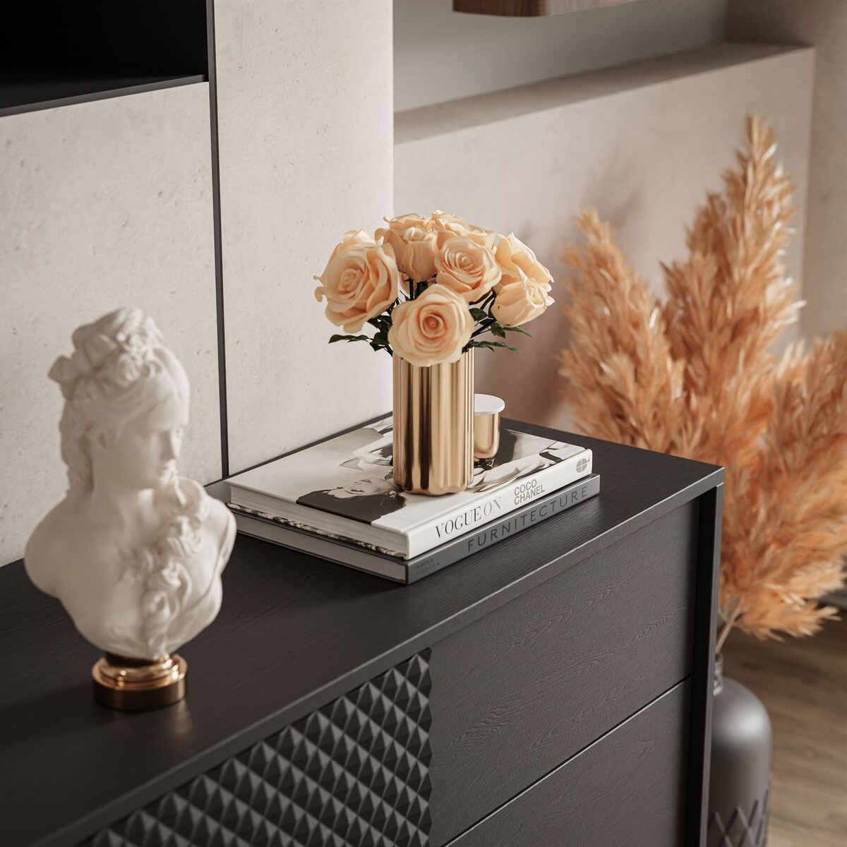 Komoda RICHMOND KSZ97 z szufladami, czarna