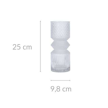 Wazon szklany cylindryczny, 25 cm
