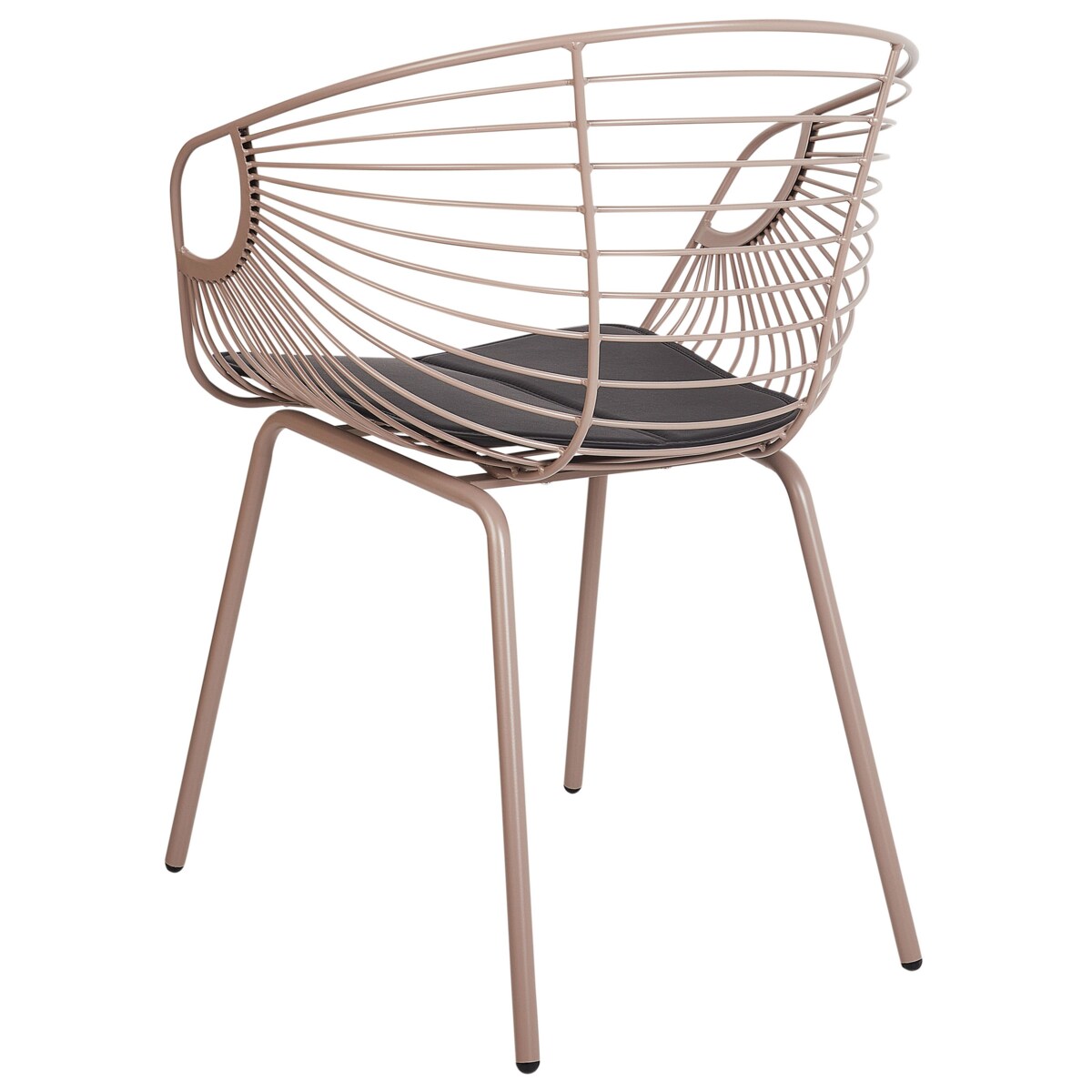 Zestaw 2 metalowych krzeseł do jadalni beżowy HOBACK