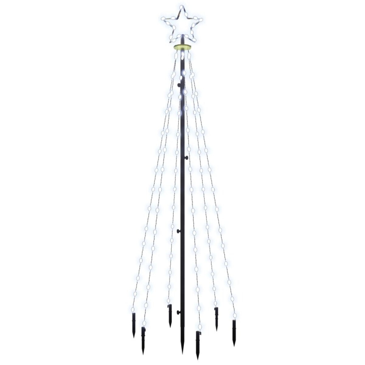 vidaXL Choinka z kołkiem gruntowym, 108 zimnych białych LED, 180 cm
