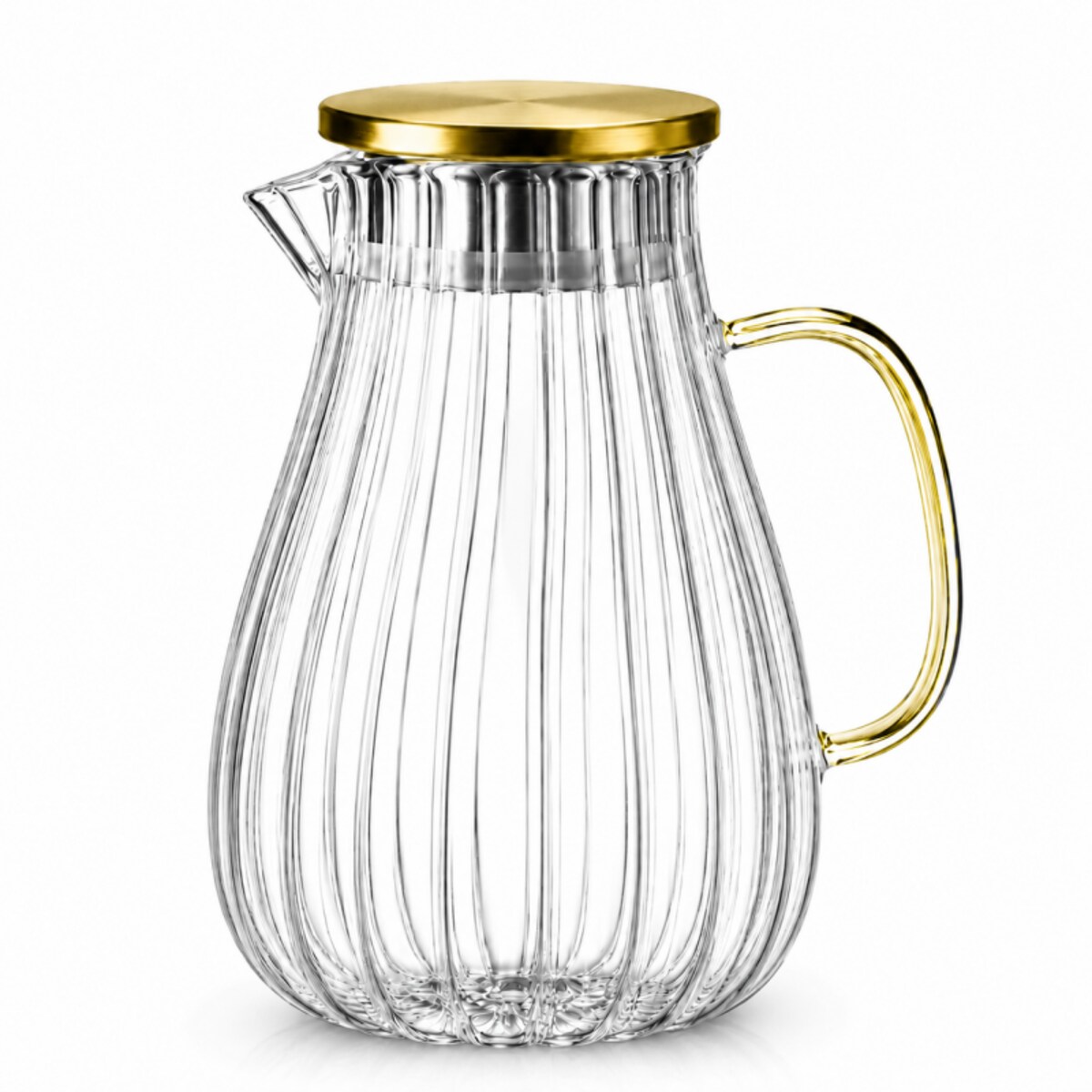 Dzbanek z falowanymi ściankami i uchwytem z pokrywką 1700 ml 1szt DZ05